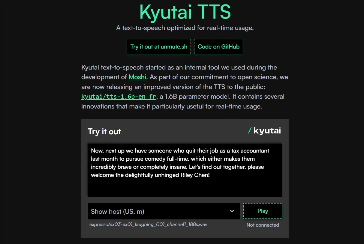 法国开源语音新标杆!Kyutai TTS:350ms延迟碾压全场,多语言生成+词级时间戳重构体验