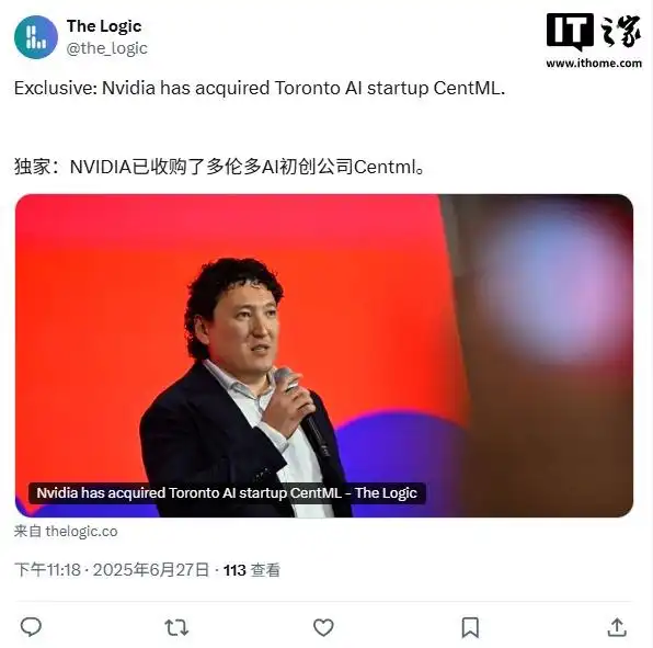英伟达4亿美元收购95后华人AI初创公司CentML,强化工具链吸纳人才