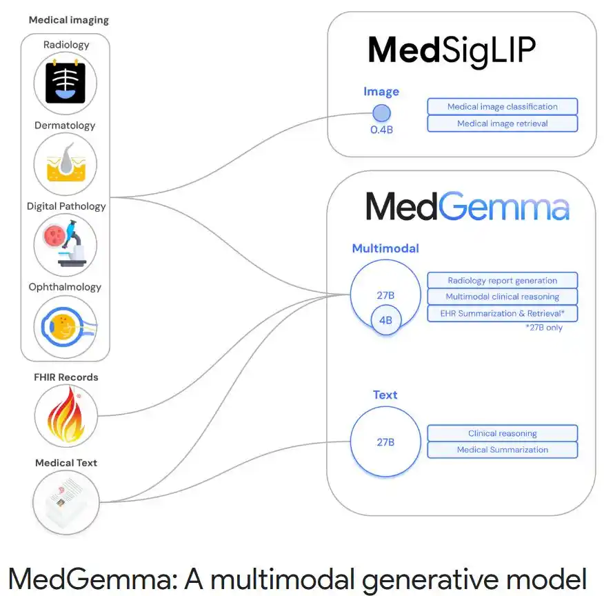 谷歌MedGemma 27B多模态模型与MedSigLIP | 医疗AI落地