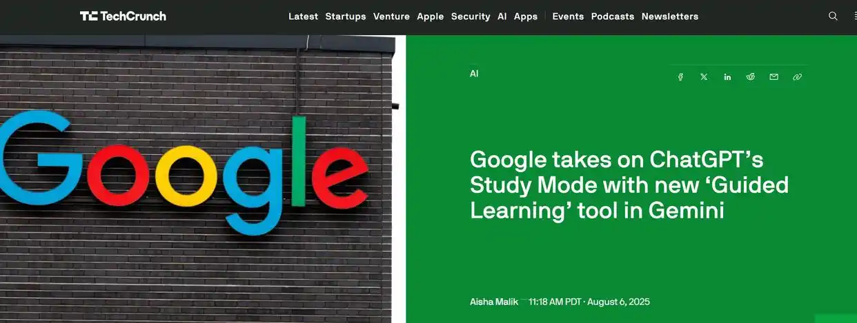 谷歌Gemini推出“引导式学习”,类似AI老师,助用户深度理解