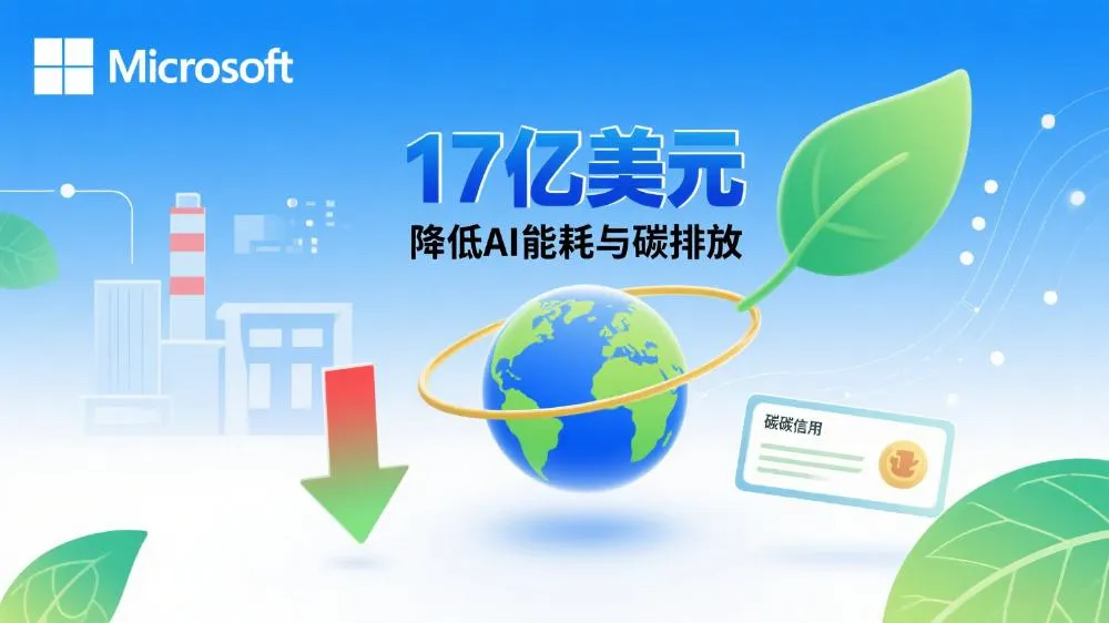 微软投17亿美元与生物公司合作,以降AI业务能耗和碳排放,同时获取碳信用