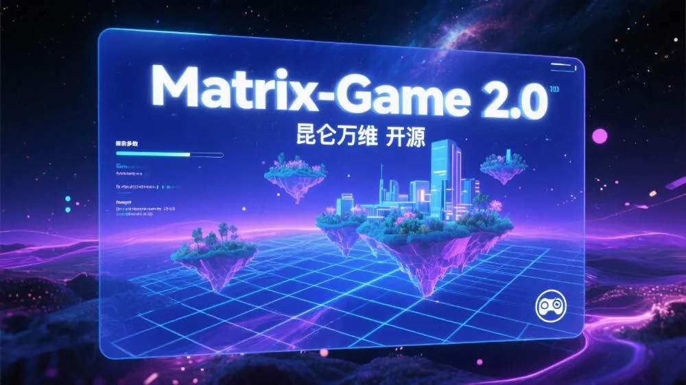 昆仑万维开源交互式世界模型Matrix-Game 2.0:3D创作进入实时生成时代
