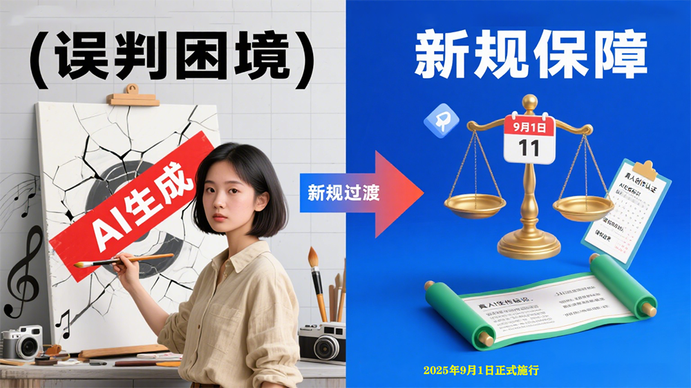 AI时代真人创作频遭误判,9月1日新规将如何破局?