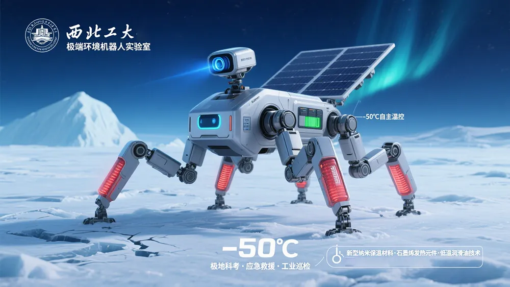 西北工大突破极寒作业难题!抗冻机器人新材料实现-50°C自加热巡检