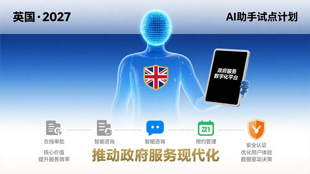 英国2027年试点AI政务助手:每年节省450亿英镑的现代化方案