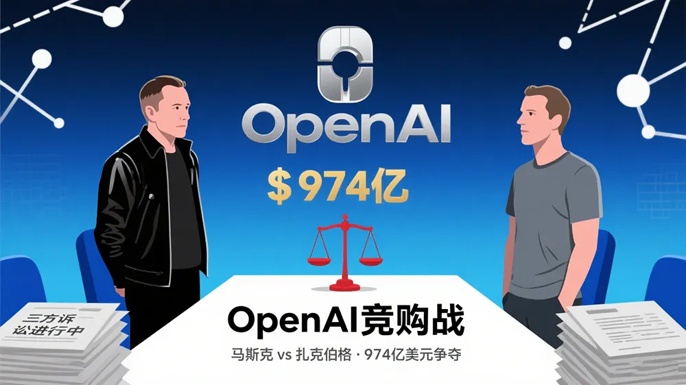 马斯克邀扎克伯格974亿美元竞购OpenAI