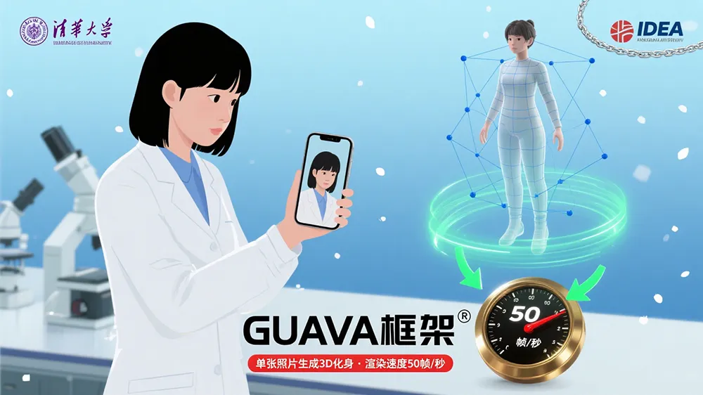 GUAVA – 全球首个支持单图生成可动画3D高斯化身的系统