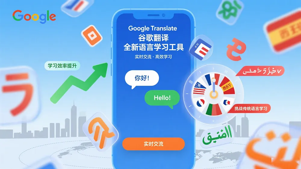 谷歌翻译推出全新语言学习工具挑战多邻国,新增实时交流功能。