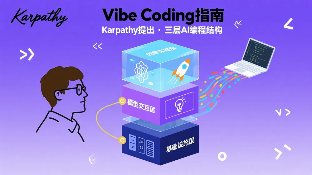 Karpathy发布全新Vibe Coding指南,提出三层AI编程结构