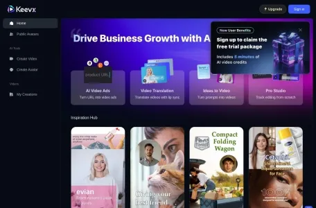 Keevx – 5分钟生成AI数字人视频工具